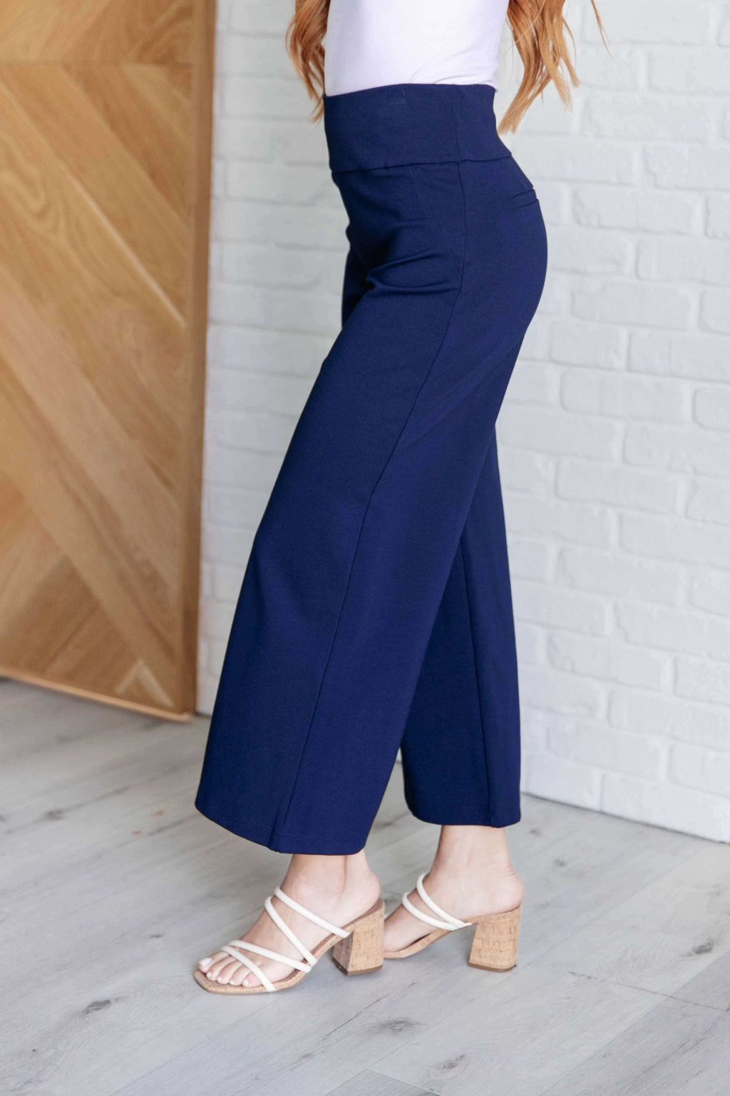 Magic Wide Leg Crop Pants in Navy - SwagglyLife Home & Fashion