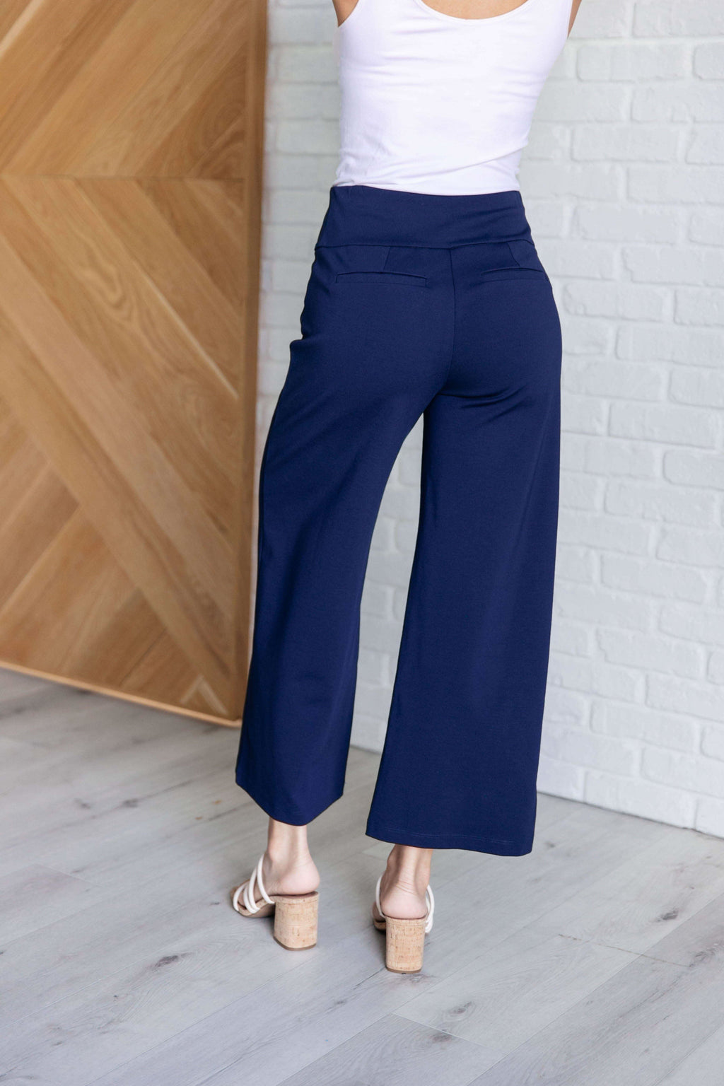 Magic Wide Leg Crop Pants in Navy - SwagglyLife Home & Fashion