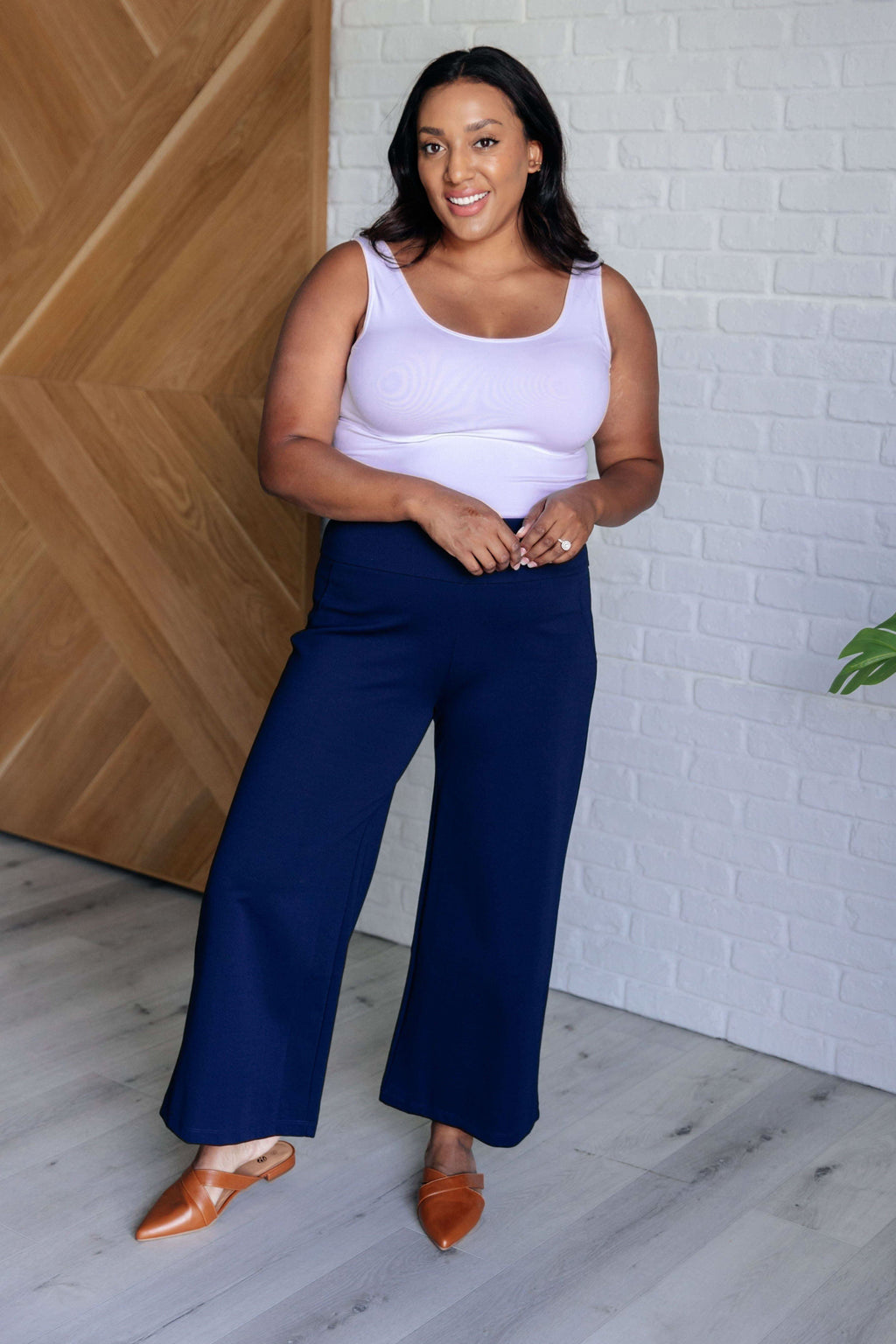 Magic Wide Leg Crop Pants in Navy - SwagglyLife Home & Fashion