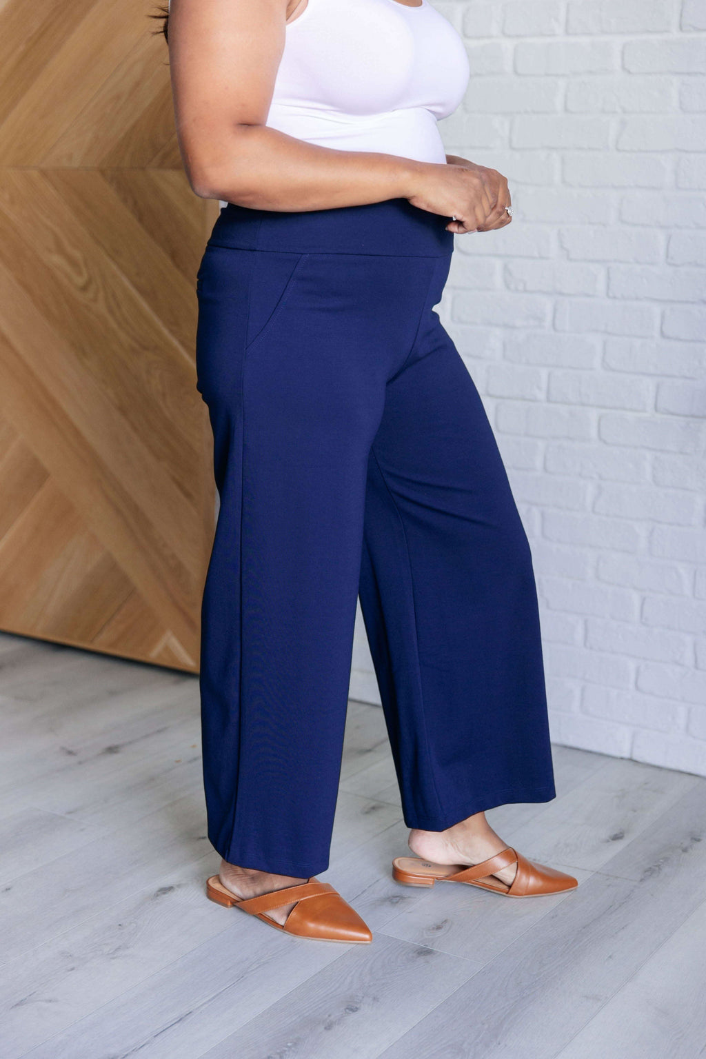 Magic Wide Leg Crop Pants in Navy - SwagglyLife Home & Fashion