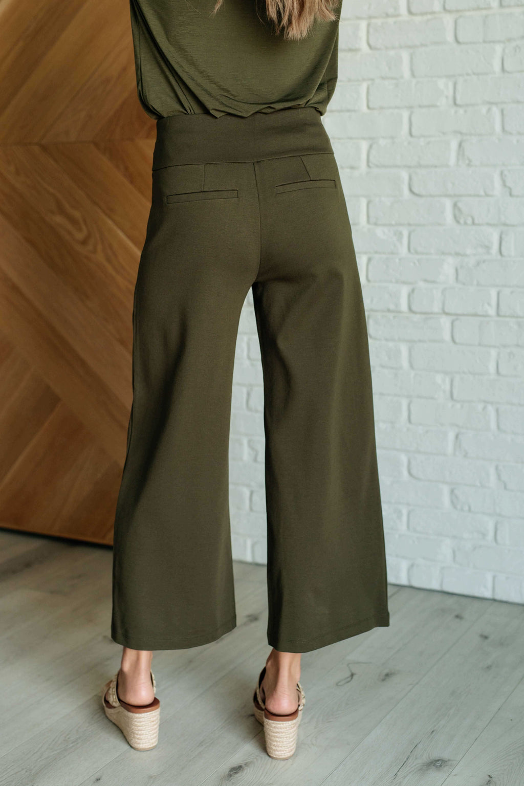Magic Wide Leg Crop Pants in Olive - SwagglyLife Home & Fashion