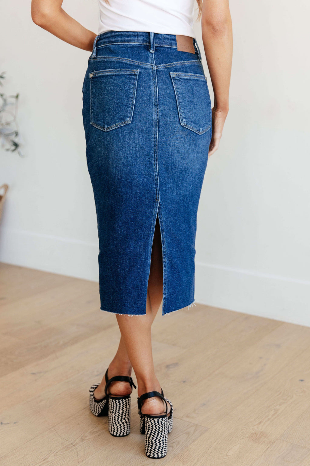 Judy Blue Marcy High Rise Denim Midi Skirt - SwagglyLife Home & Fashion