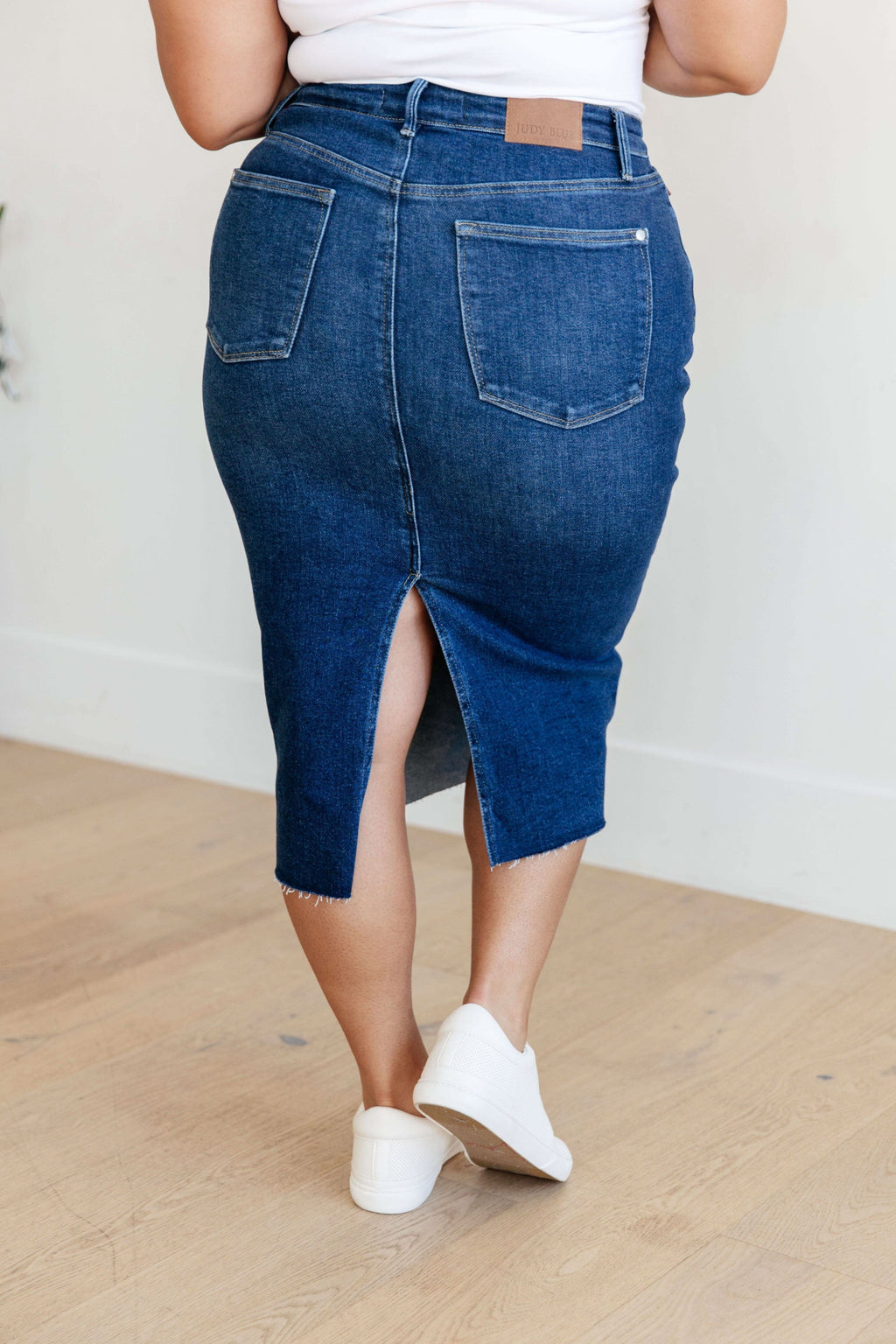 Judy Blue Marcy High Rise Denim Midi Skirt - SwagglyLife Home & Fashion