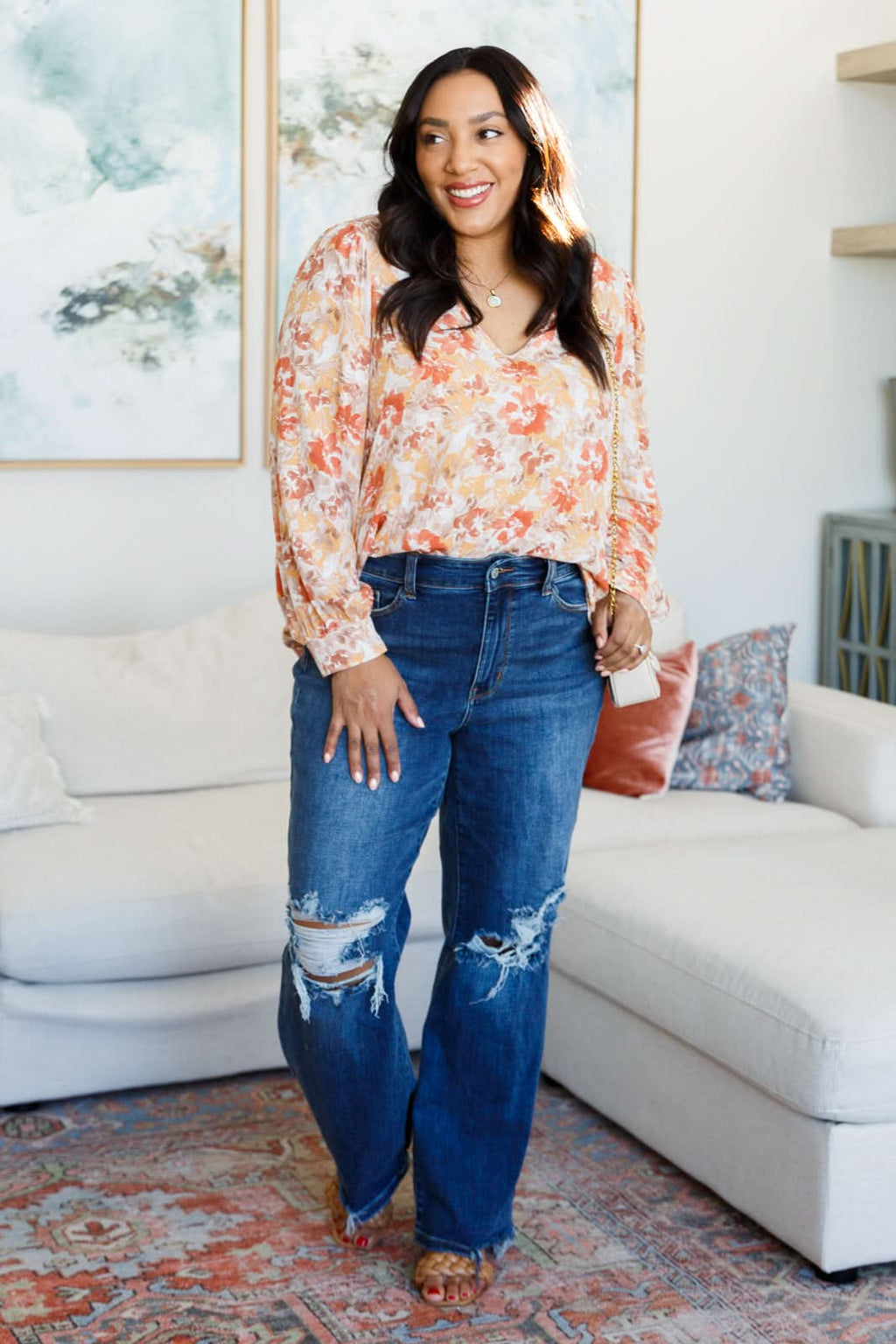 Marigold Dreams Floral Blouse in - Tops photo