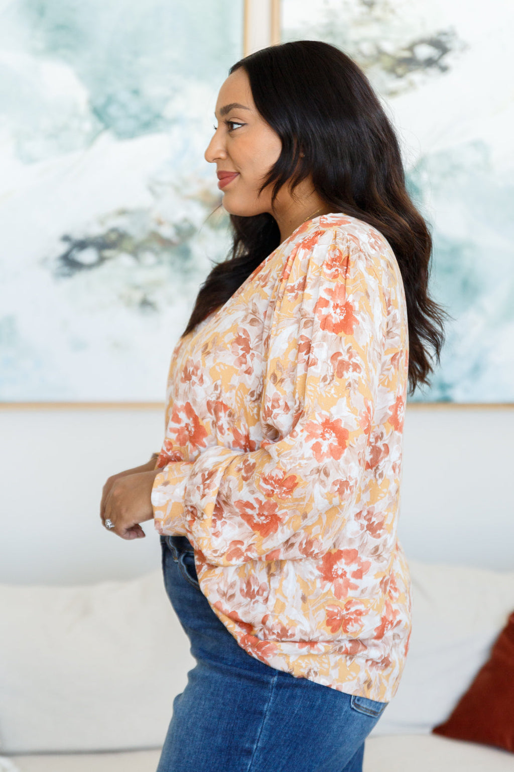 Marigold Dreams Floral Blouse in - Tops photo