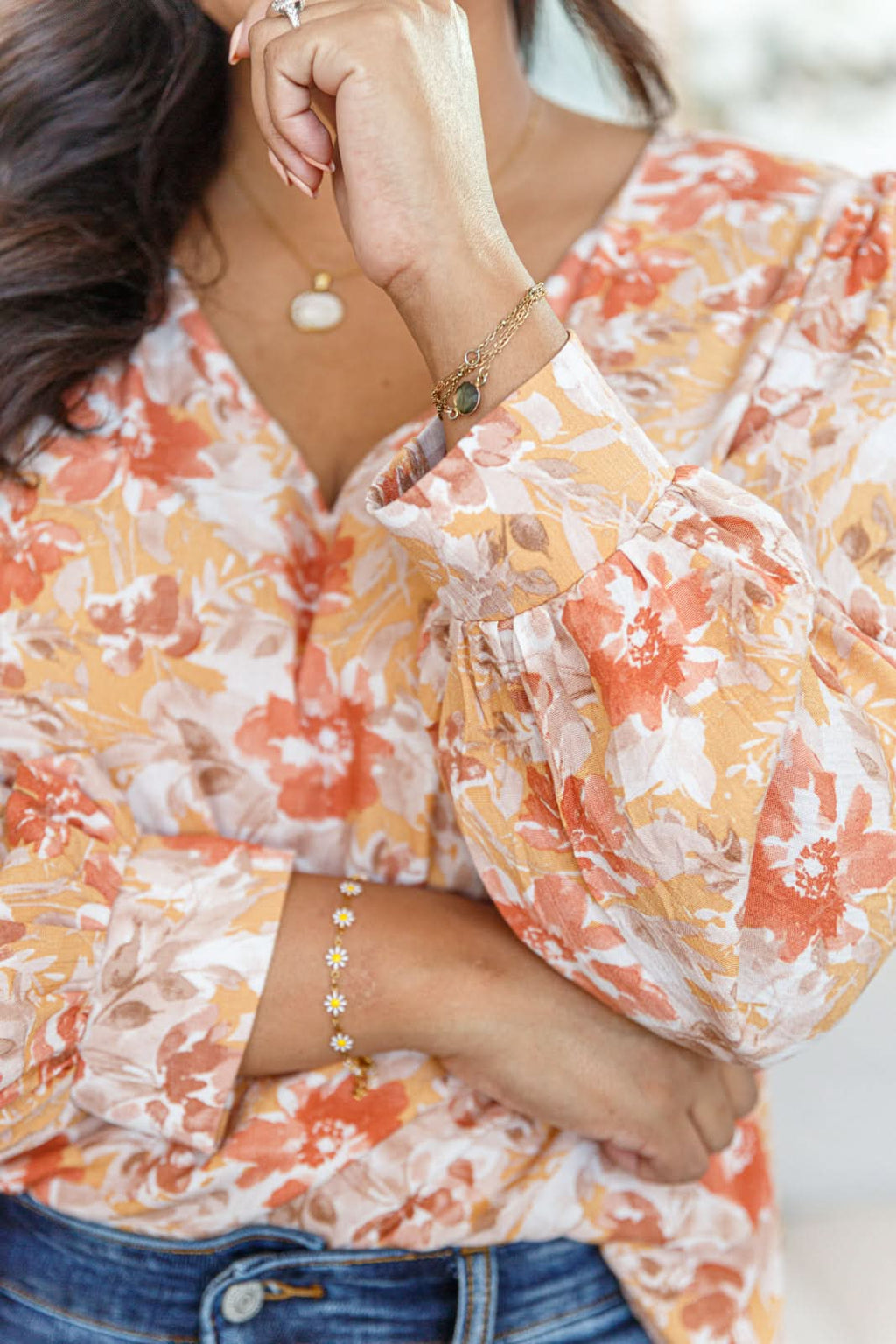 Marigold Dreams Floral Blouse in - Tops photo