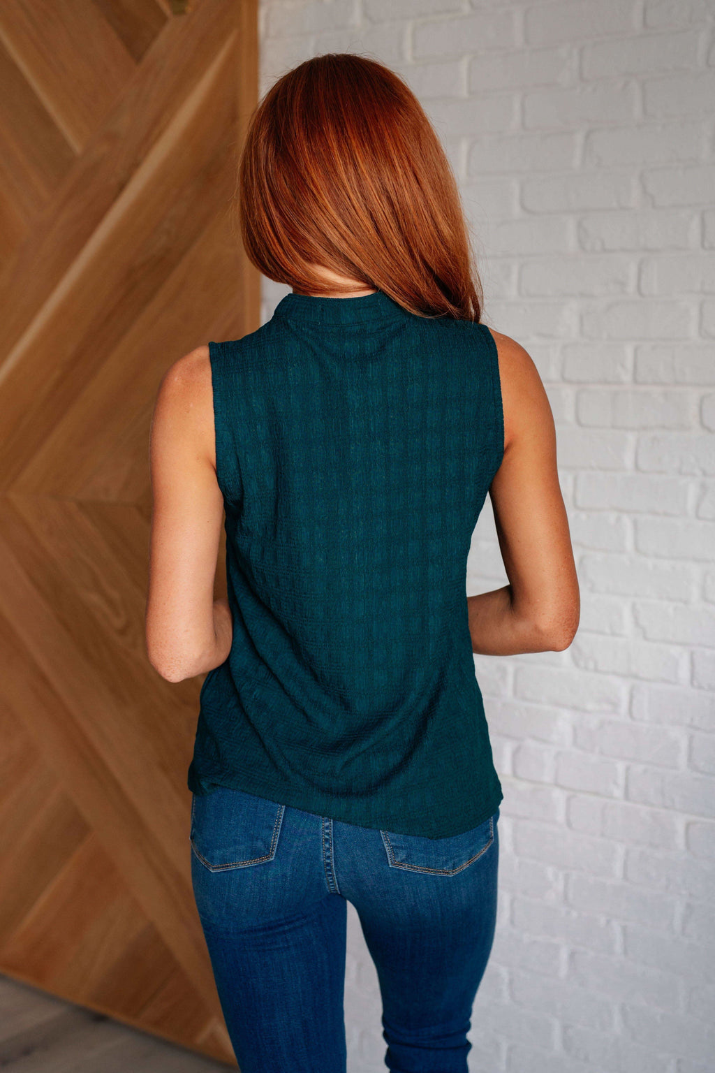 Matter of Fact Pleat Front Sleeveless Blouse in Sea Green - SwagglyLife Home & Fashion