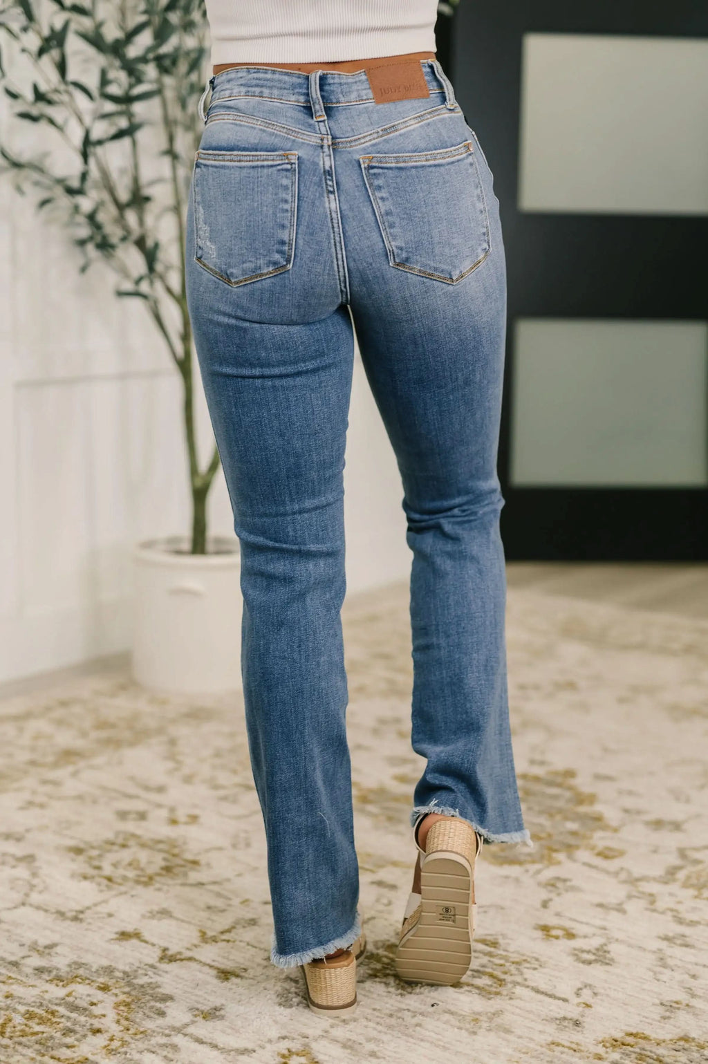 Maureen High Rise Distressed Bootcut Jeans - SwagglyLife Home & Fashion
