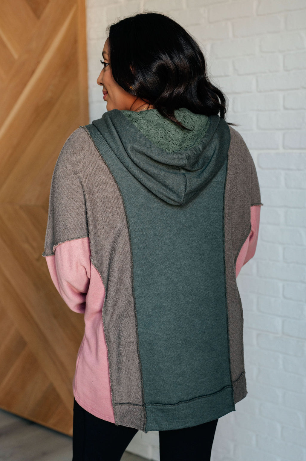 Message Me Back Color Block Hoodie in - Tops photo