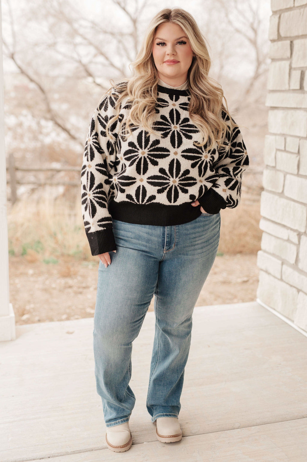 Mid Mod Floral Sweater in - Tops photo