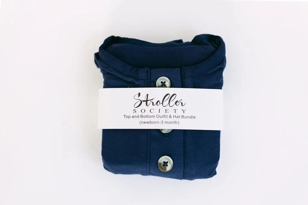3-Piece Baby Outfit - Newborn Take Home Outfit - Navy Blue in - Onesies photo