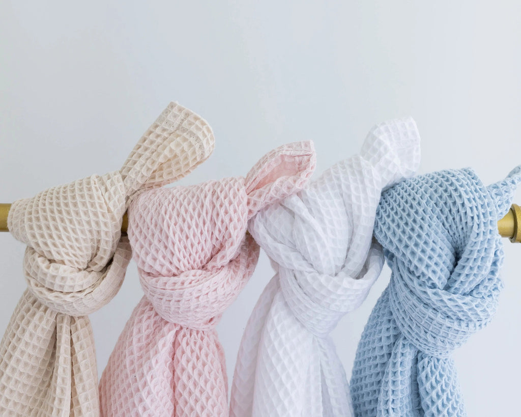 Waffle Blankets - Newborn, Baby, Toddler - 100% Cotton in - Swaddle Blankets & Hat / Headband Sets photo