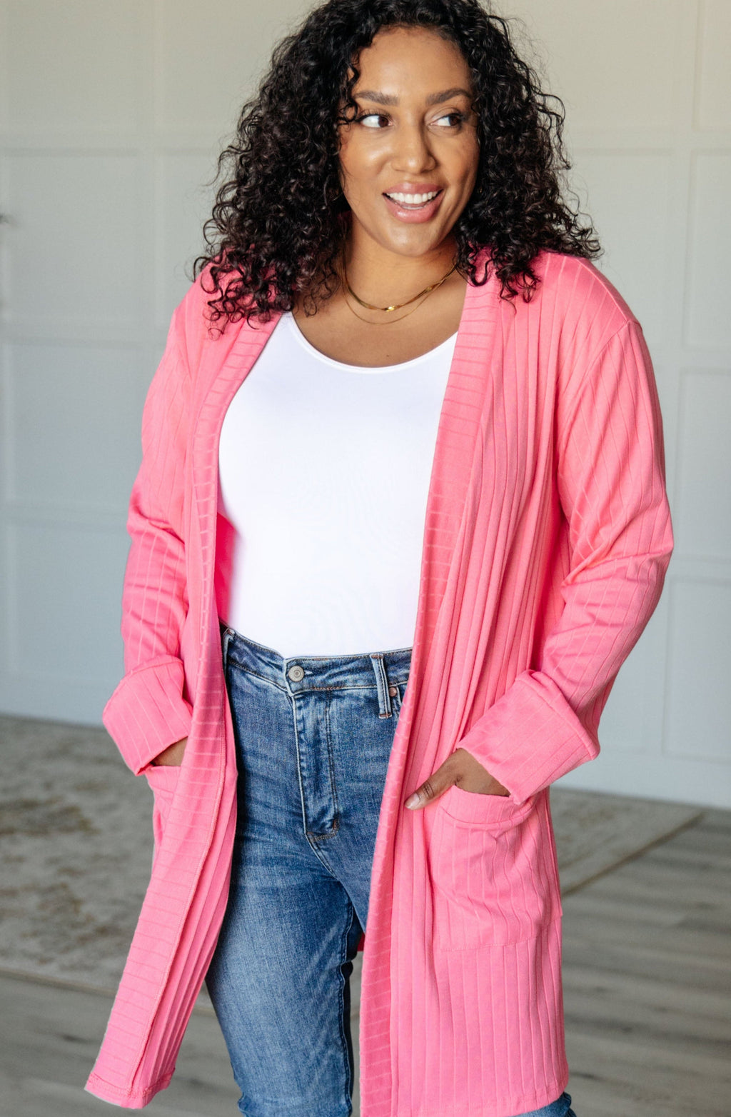 Modern Idealist Open Front Cardigan in - Layers photo