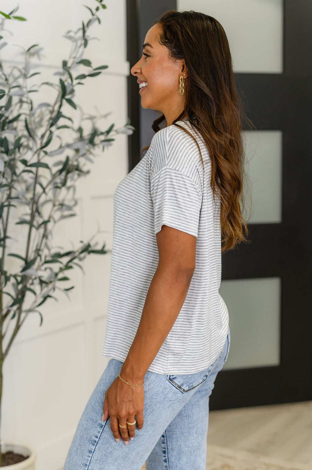 Mood Swingin' Casual Drop Shoulder Tee in Grey in - Womens photo