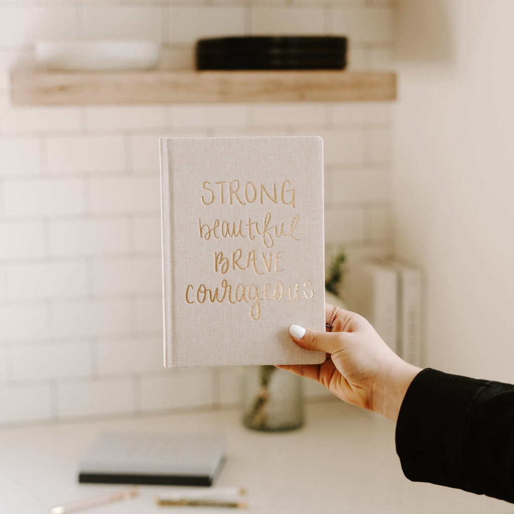 Strong Beautiful Brave Courageous Fabric Journal in - Notebooks photo