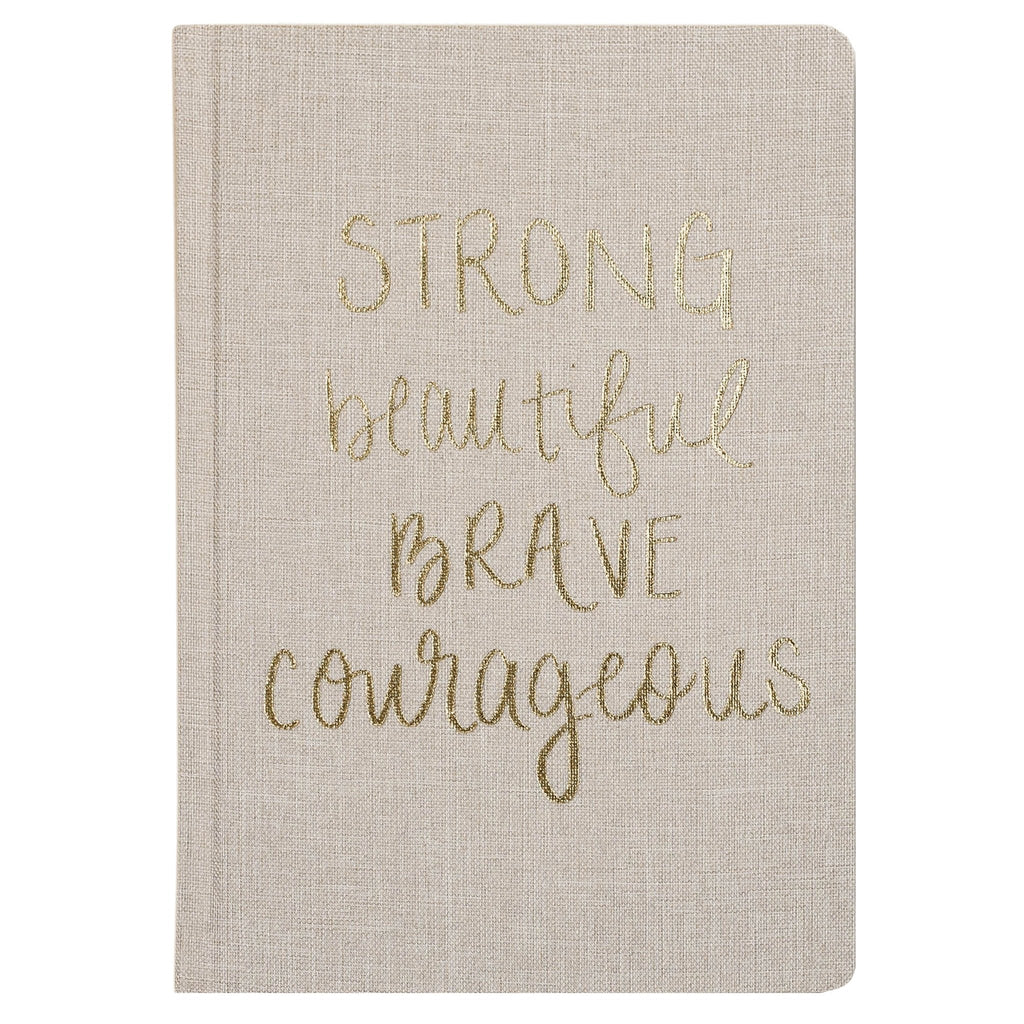 Strong Beautiful Brave Courageous Fabric Journal - SwagglyLife Home & Fashion
