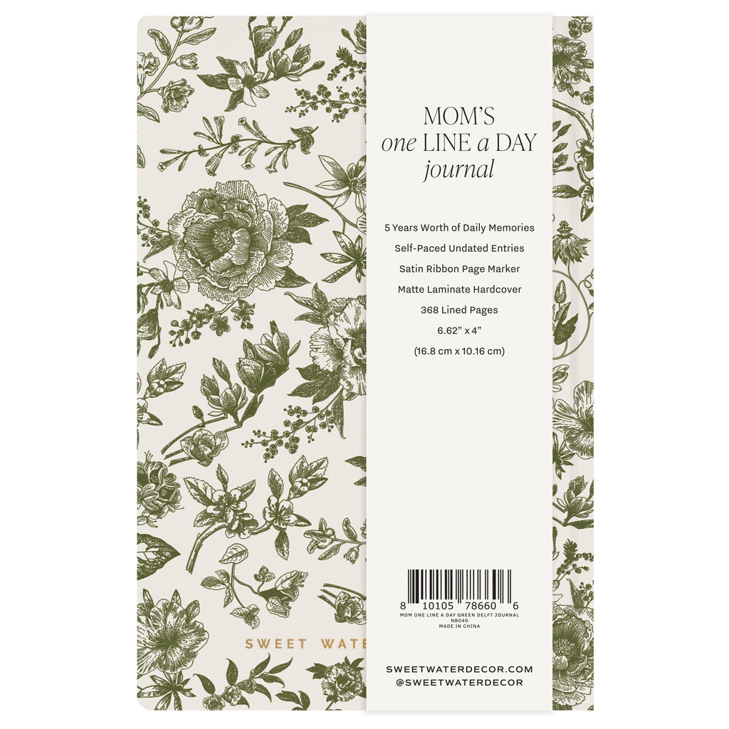 Mom's One Line A Day Green Delft Leather Journal in - Notebooks photo
