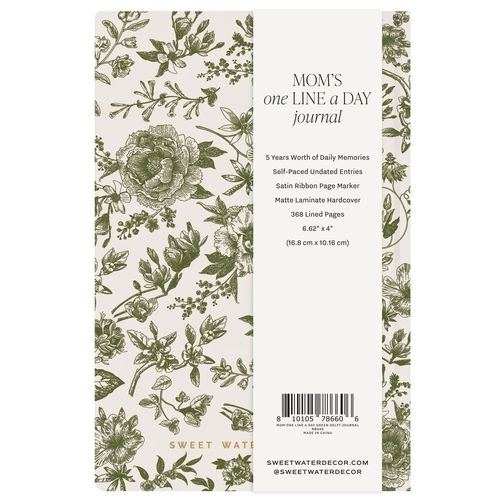 Mom's One Line A Day Green Delft Leather Journal in - Notebooks photo