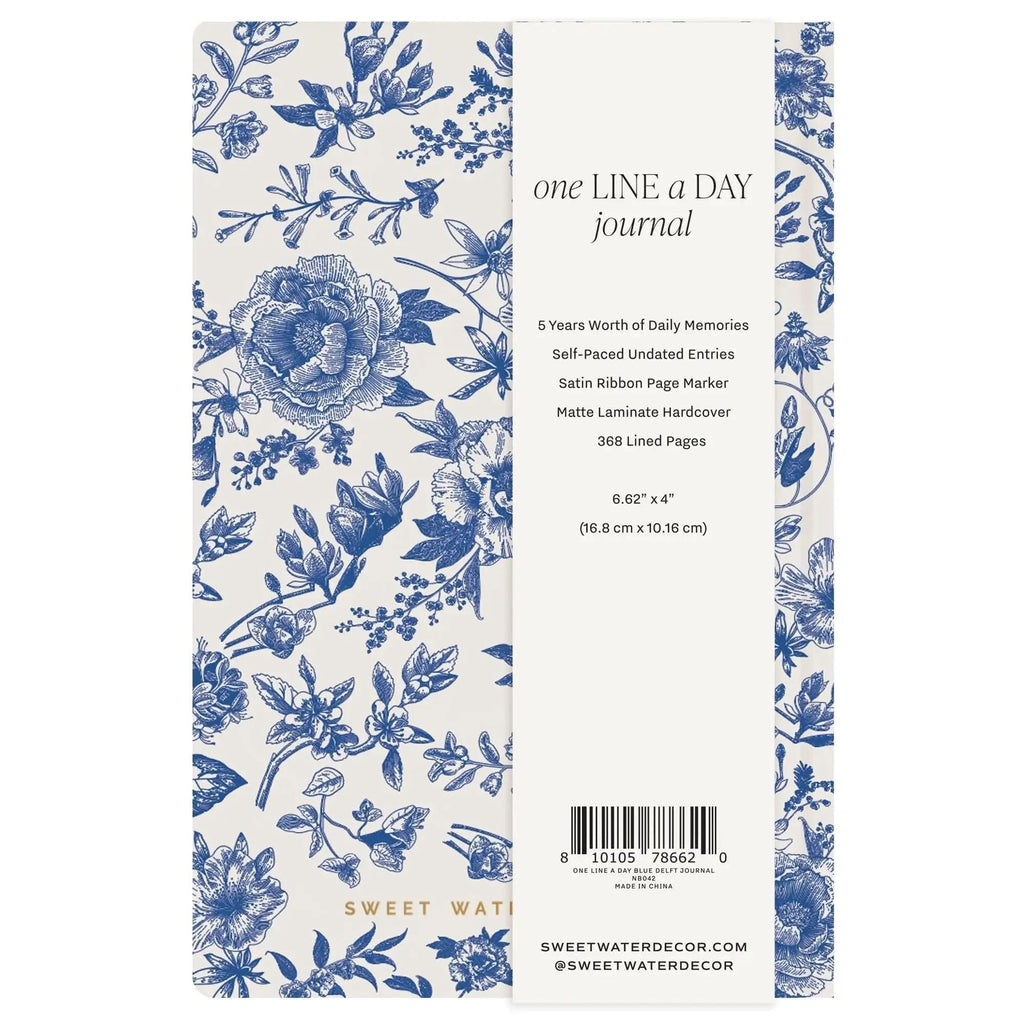 Blue Delft One Line A Day Memory Journal - SwagglyLife Home & Fashion