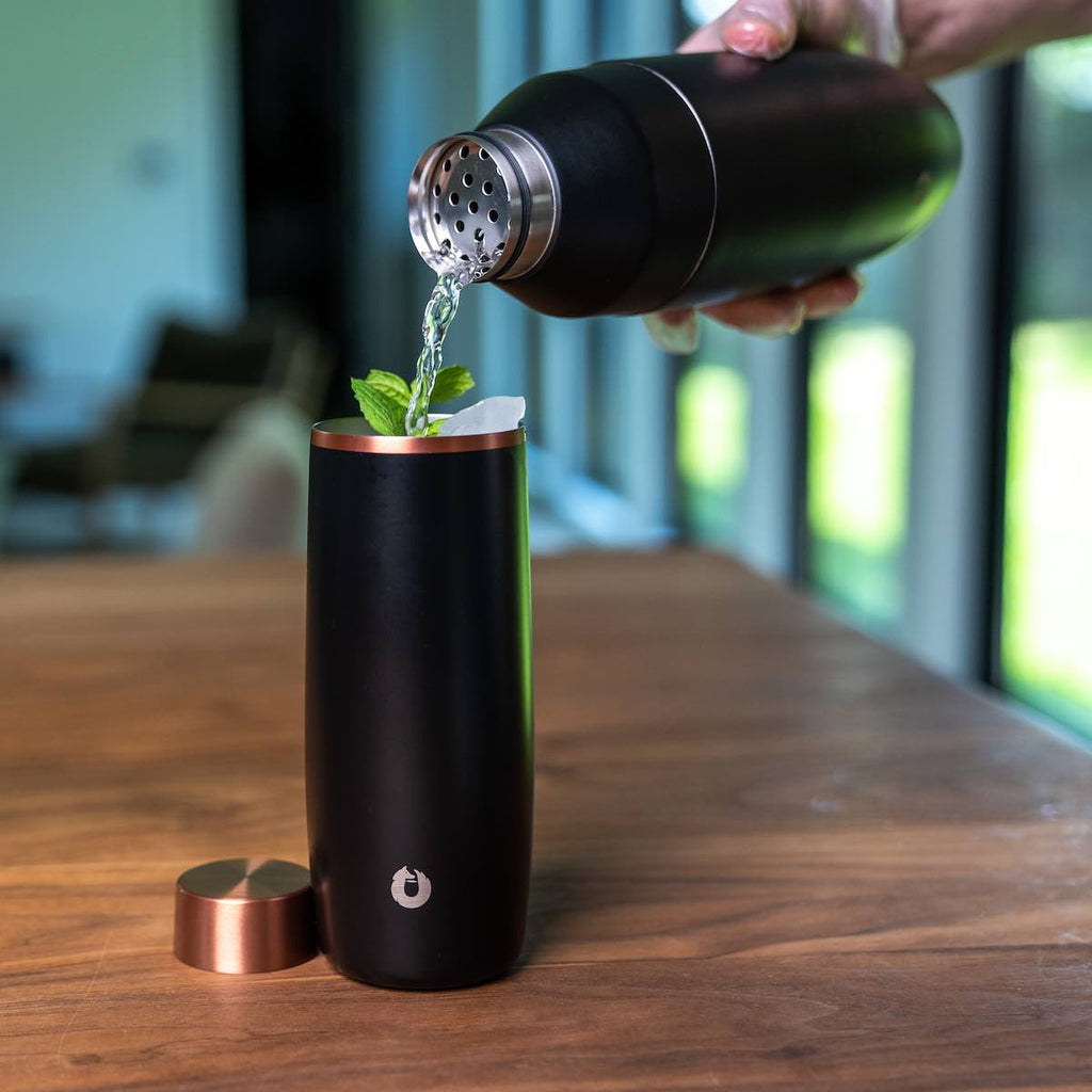Snowfox Stainless Steel Cocktail Shaker, Shimmer Blue in - Cocktail shaker photo