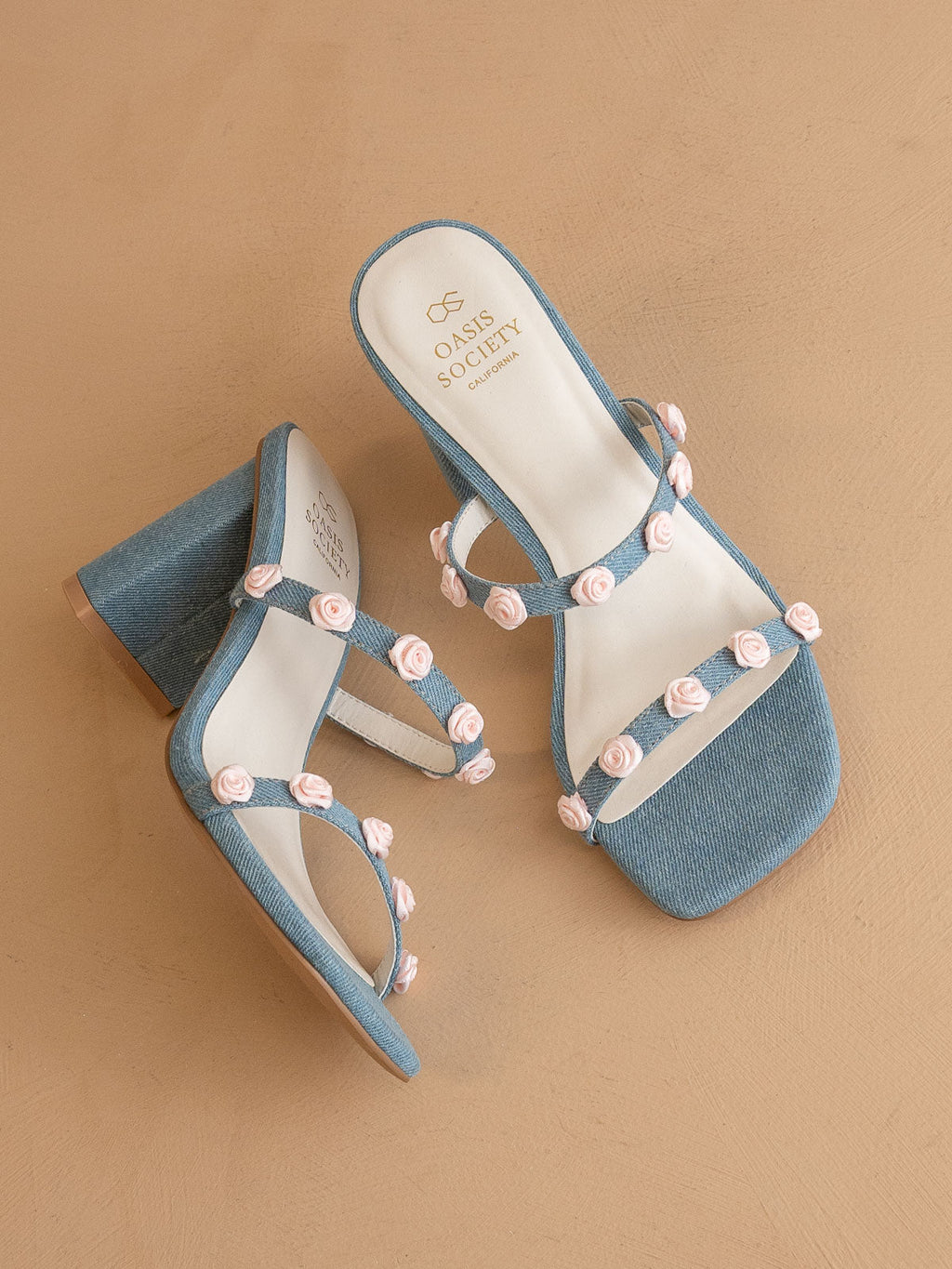 The Nia | Denim Rosette Adorned Heel *FINAL SALE* in - HEELS photo