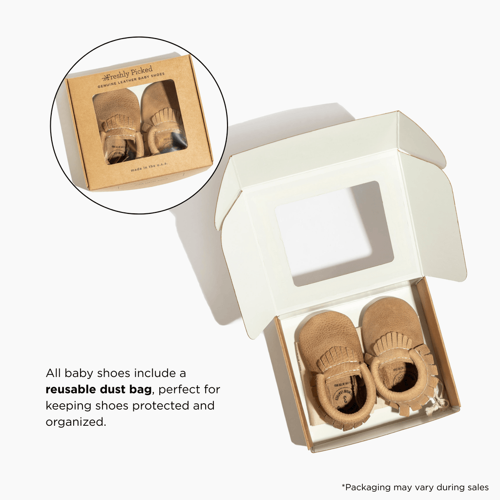 Freshly Picked Platinum Moccasin Baby Shoe in - Moccasin photo