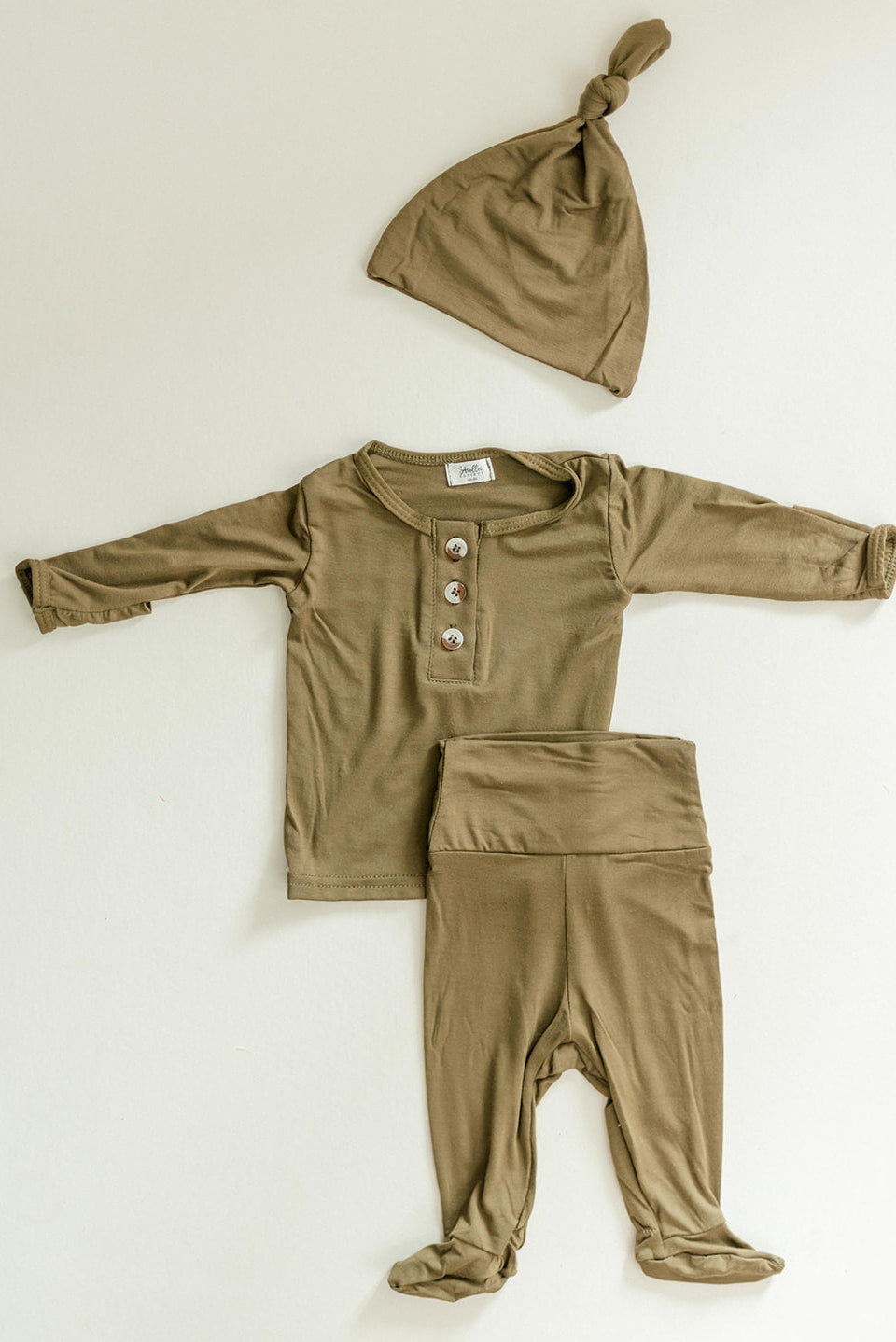 Newborn Boy Outfit Set - Army Green | Baby Boy Coming Home Outfit in - Onesies photo