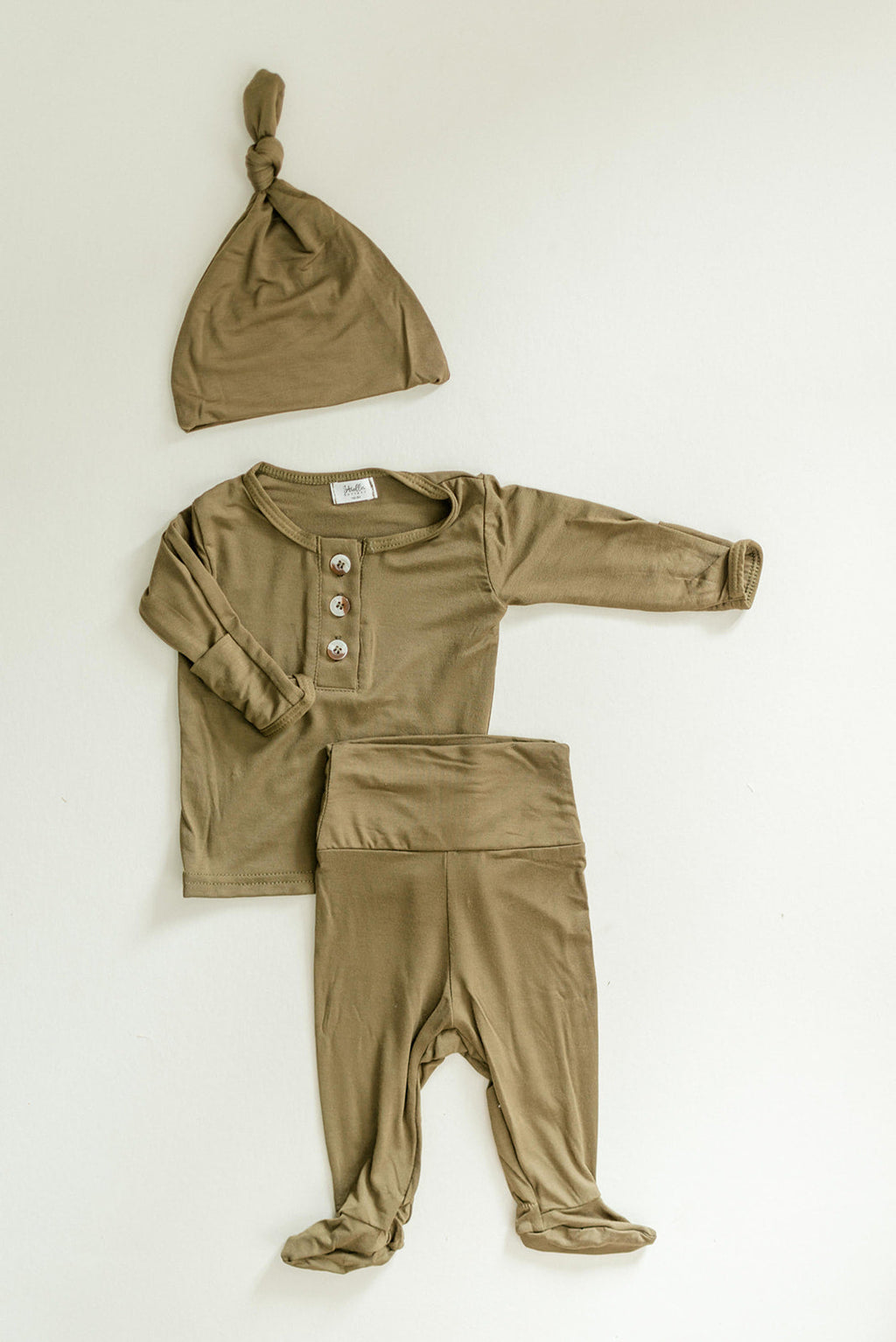 Newborn Boy Outfit Set - Army Green | Baby Boy Coming Home Outfit in - Onesies photo