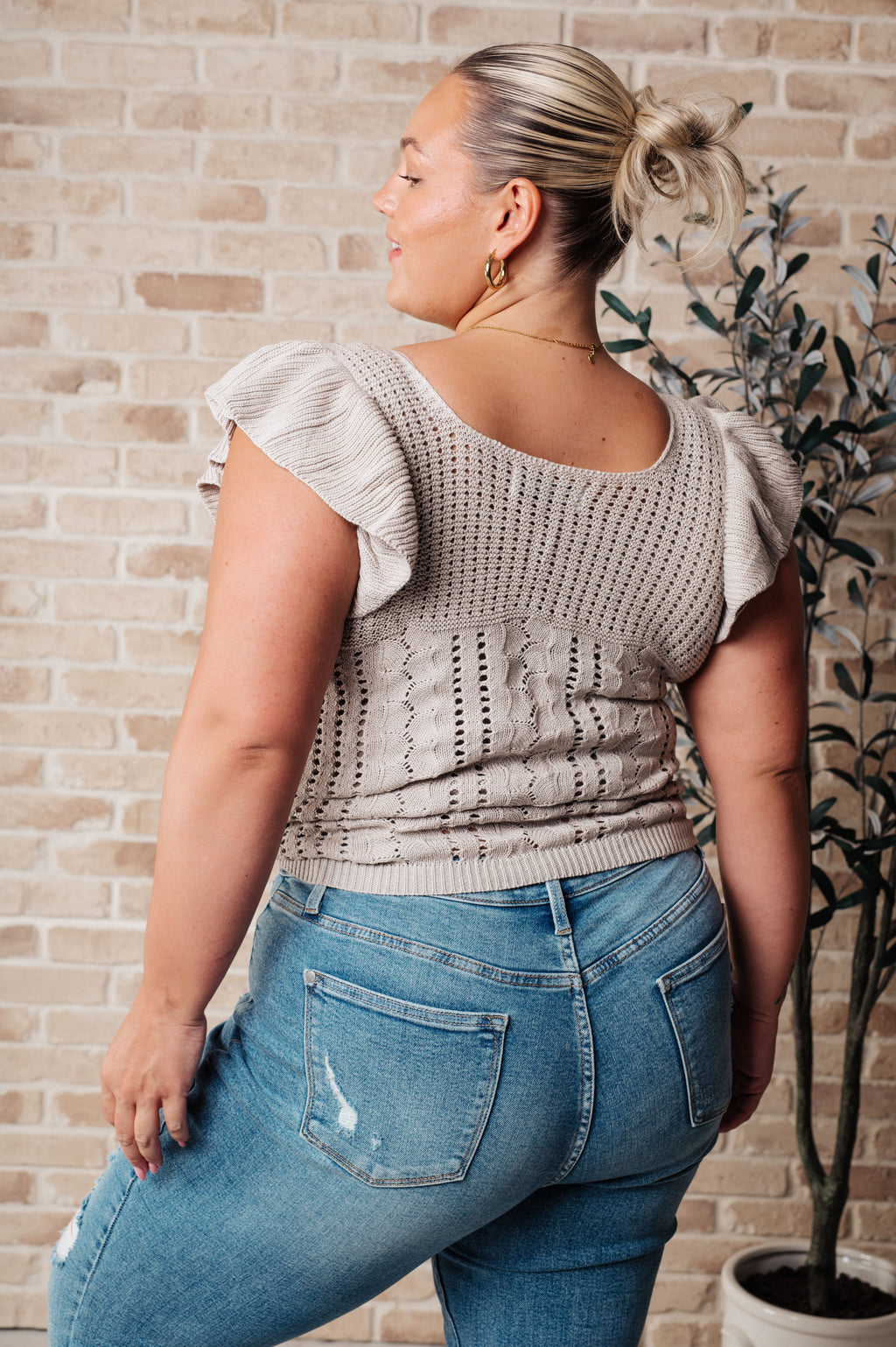 No One Knows Pointelle Knit Top in - Tops photo