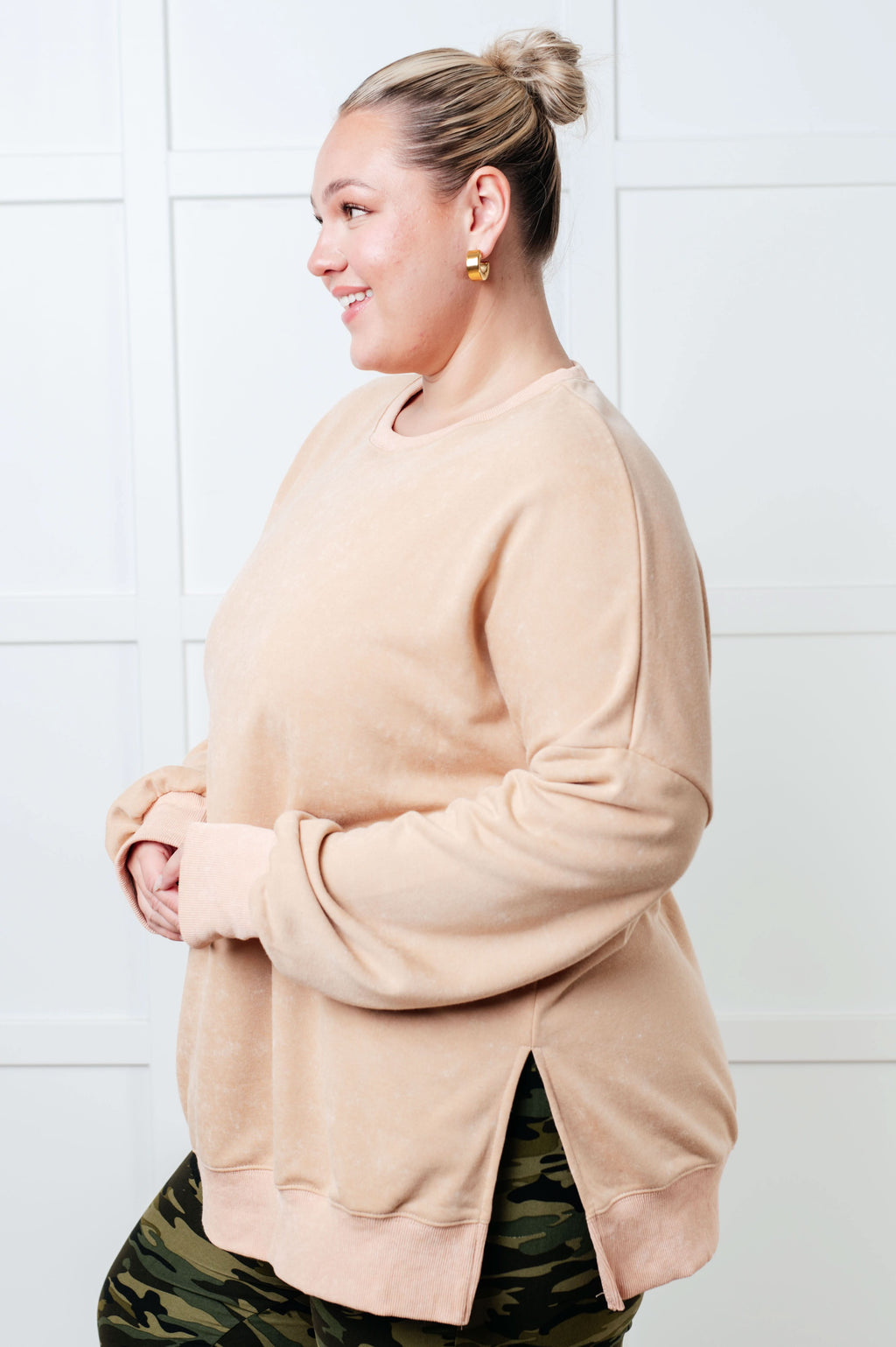 No Plain Jane Oversized Sweatshirt in Khaki in - Tops photo