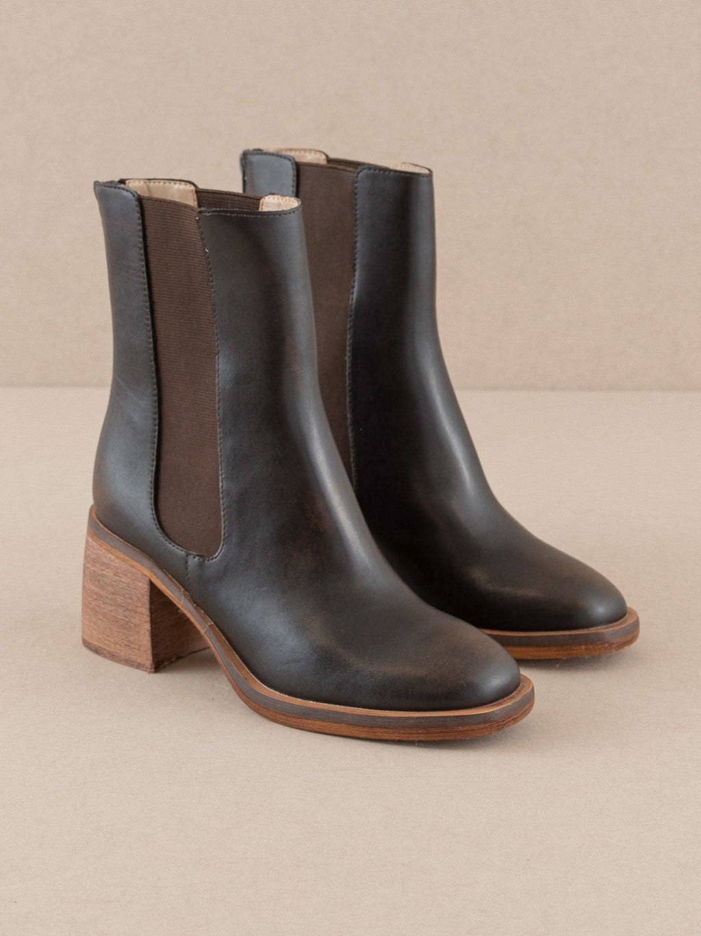 The Olivia | Espresso Chelsea Heel Boots in - BOOTS & BOOTIES photo