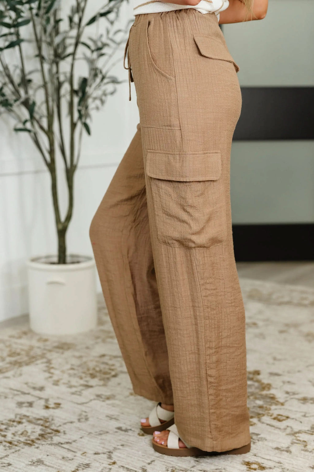 Off Duty Straight Leg Cargo Pants in Tan in - Womens photo
