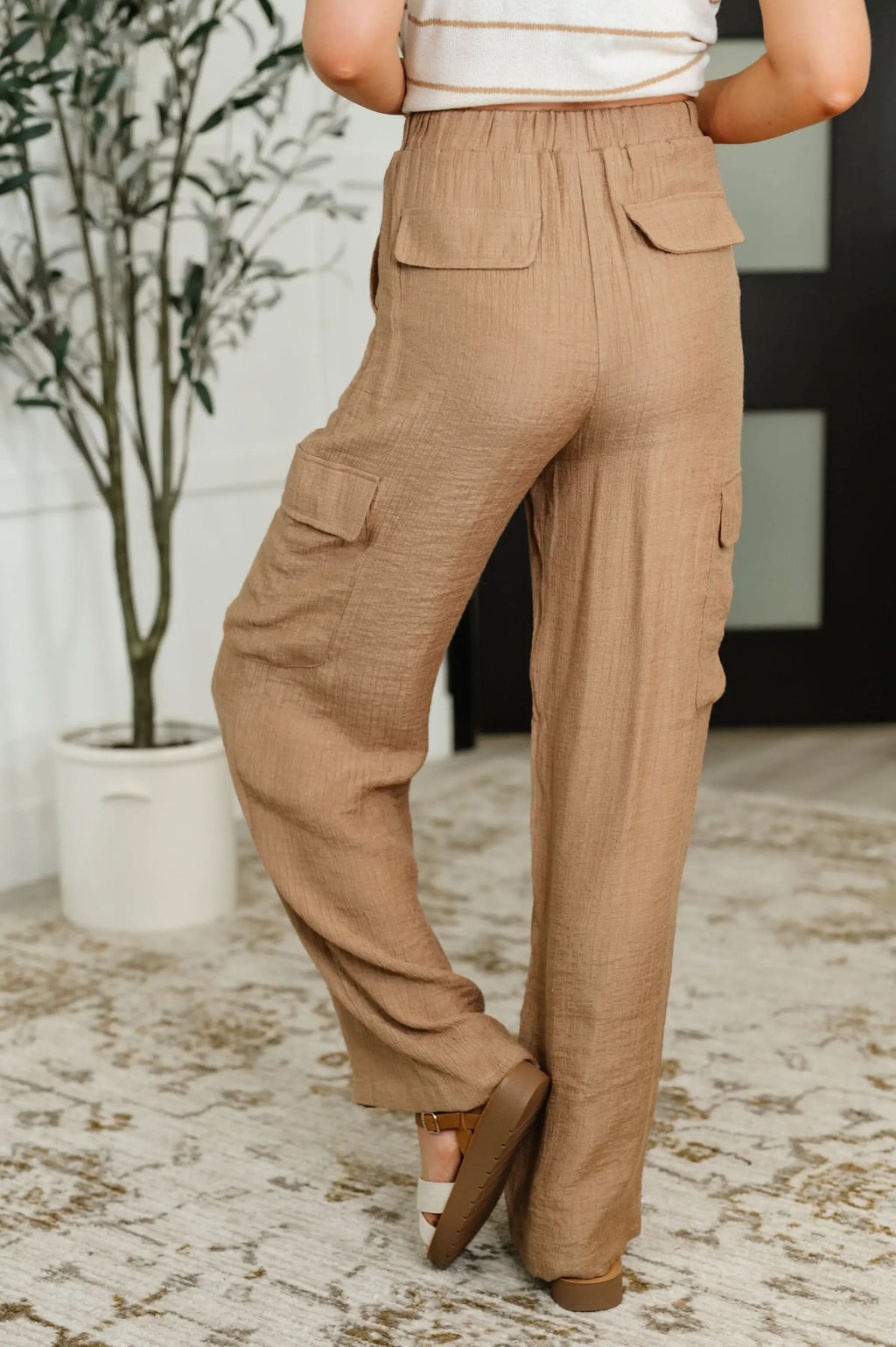Off Duty Straight Leg Cargo Pants in Tan in - Womens photo