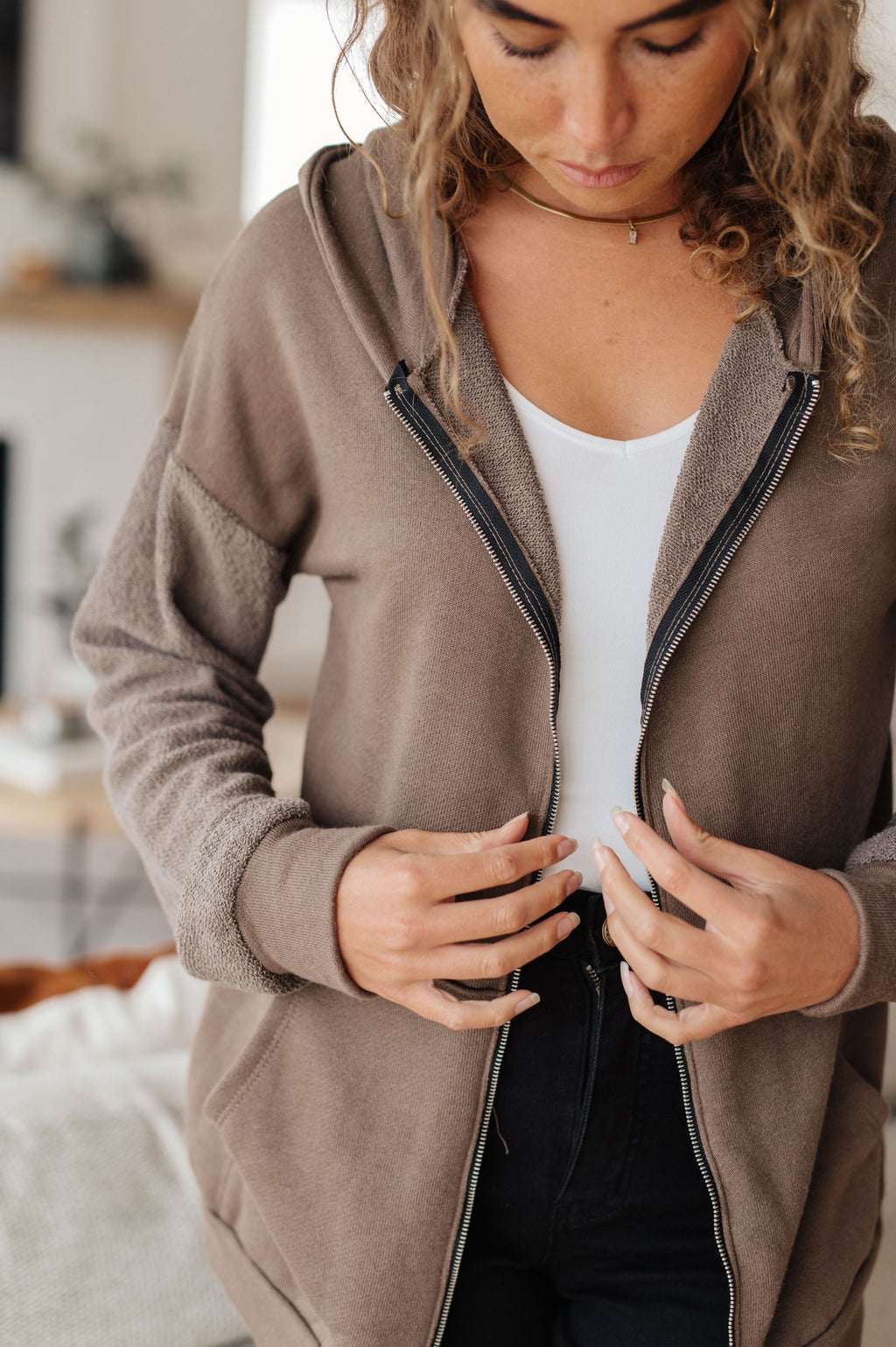 On And On Zip Up Hoodie in - Tops photo