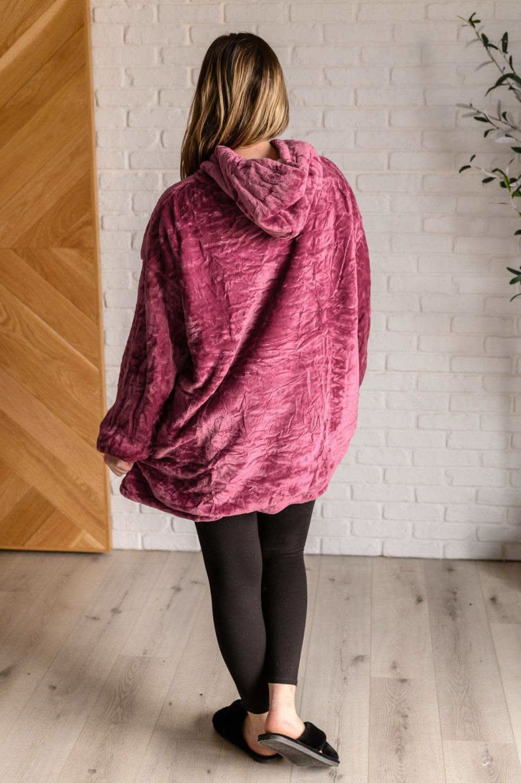 Oversized Velour Blanket Hoodie in Purple - SwagglyLife Home & Fashion