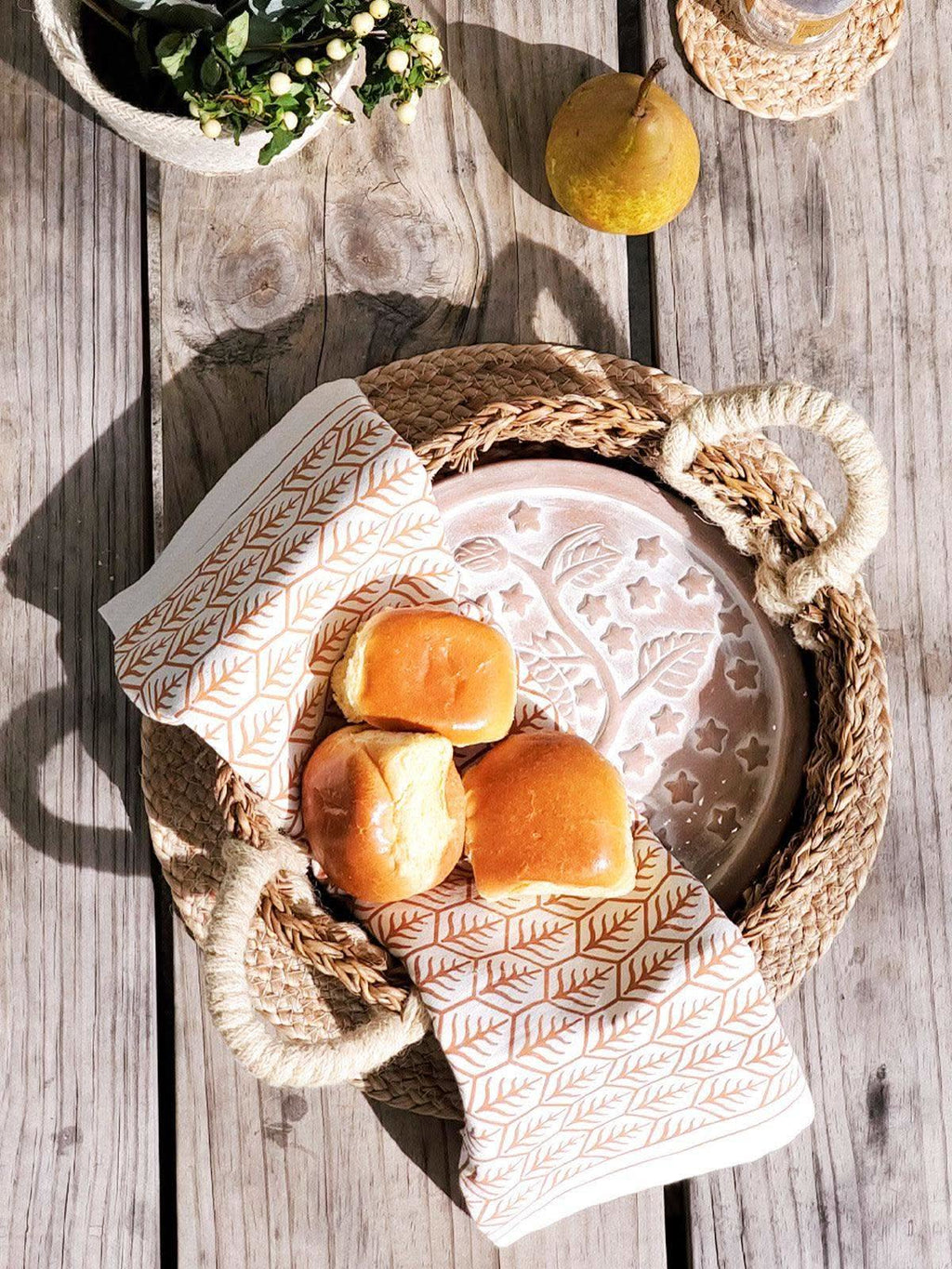 Bread Warmer & Basket Gift Set with Tea Towel - Owl Round in - KITCHEN photo