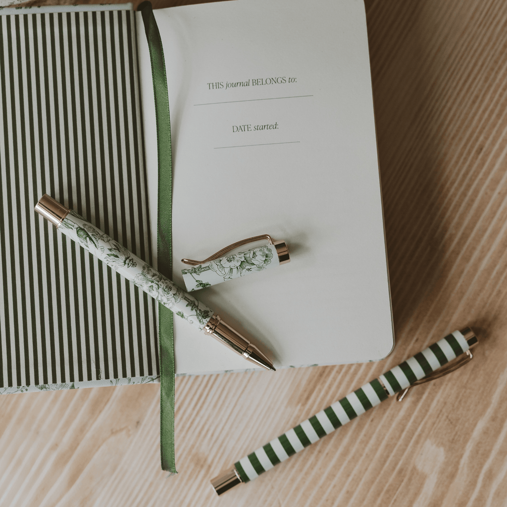Mom's One Line A Day Green Delft Leather Journal in - Notebooks photo