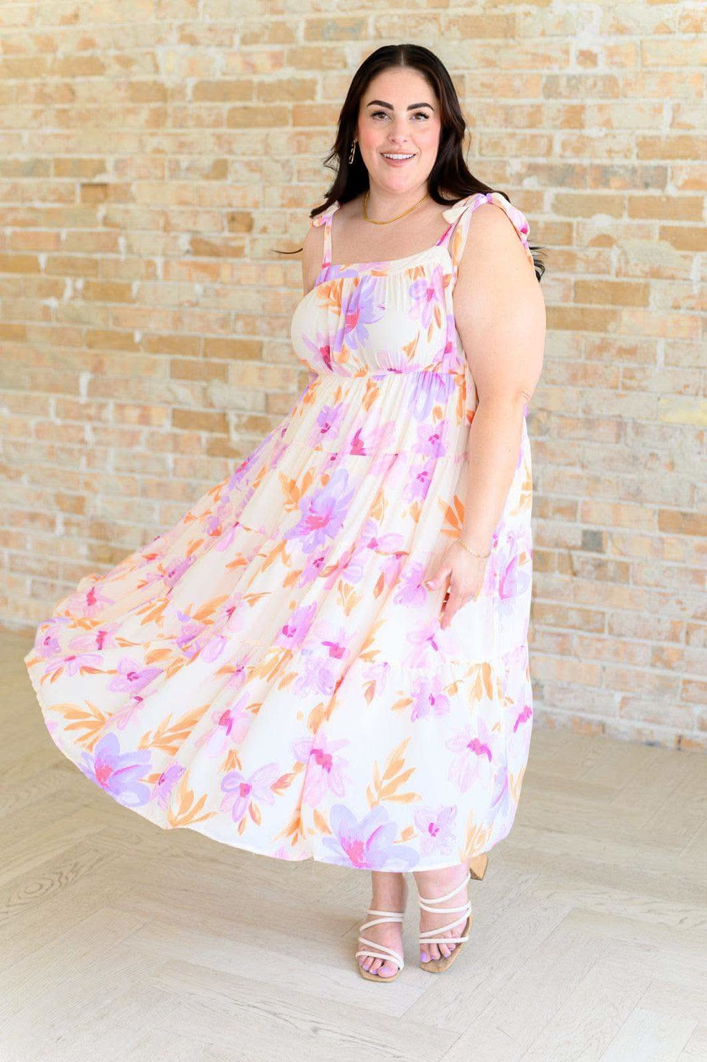 Pastel Petals Floral Midi Dress in - Dresses photo