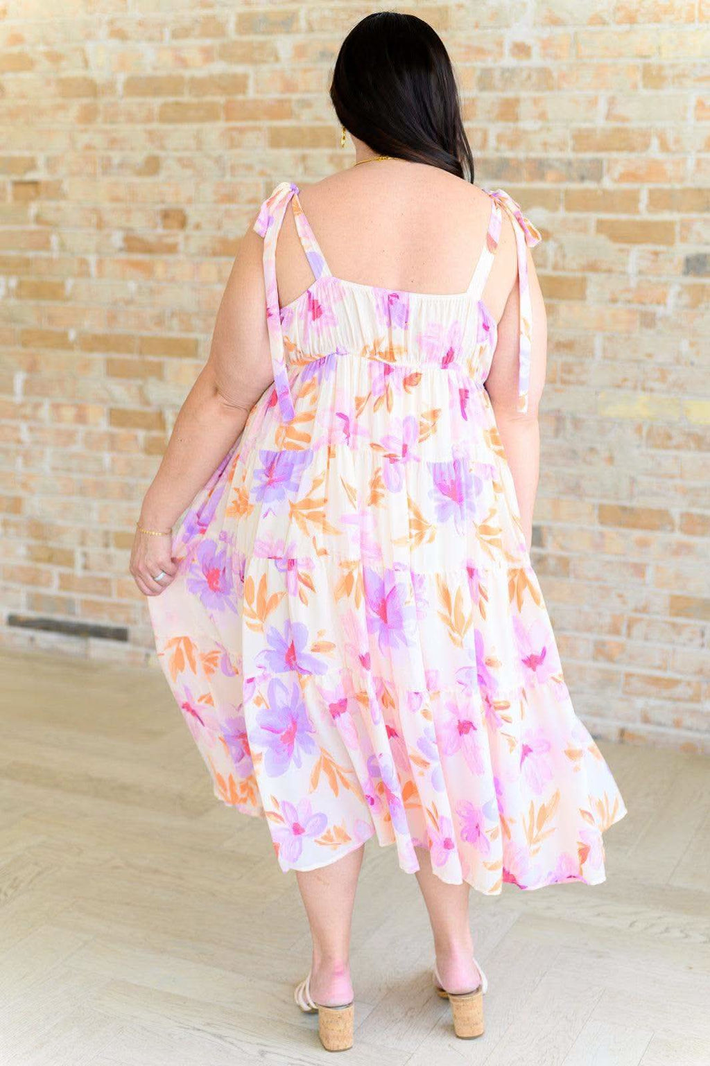 Pastel Petals Floral Midi Dress in - Dresses photo