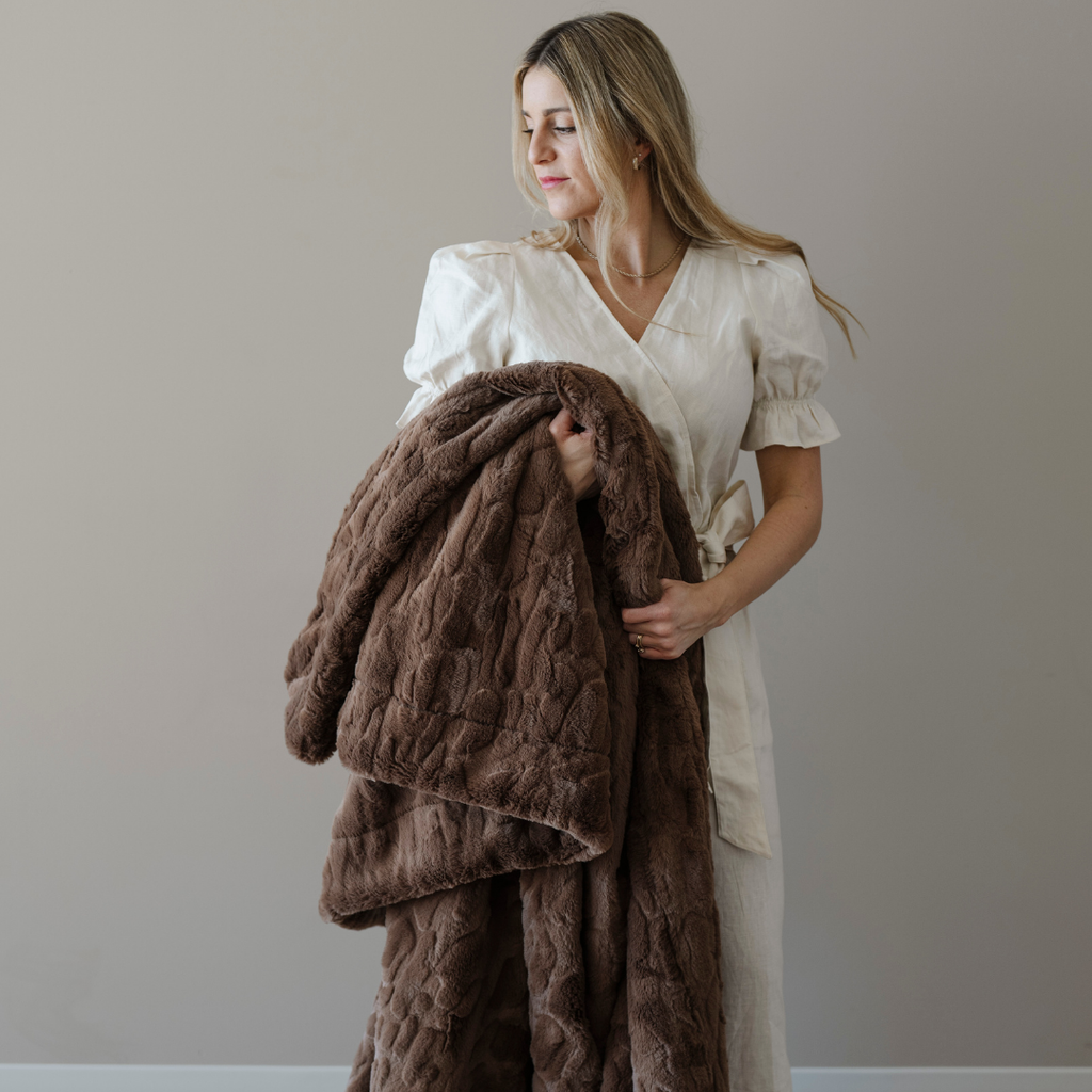 PATTERNED FAUX FUR XL THROW BLANKETS in - photo