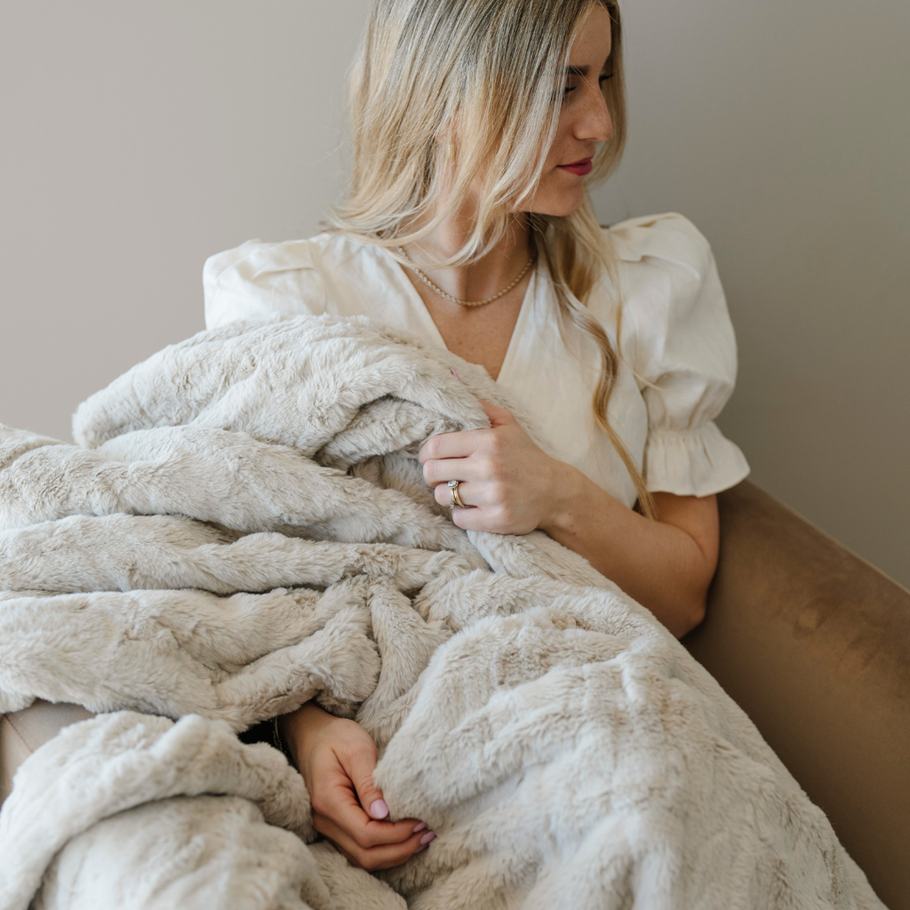 PATTERNED FAUX FUR XL THROW BLANKETS in - photo