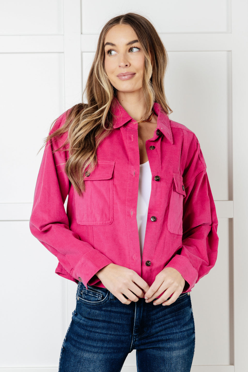 Perfect Pop of Pink Jacket in - Layers photo