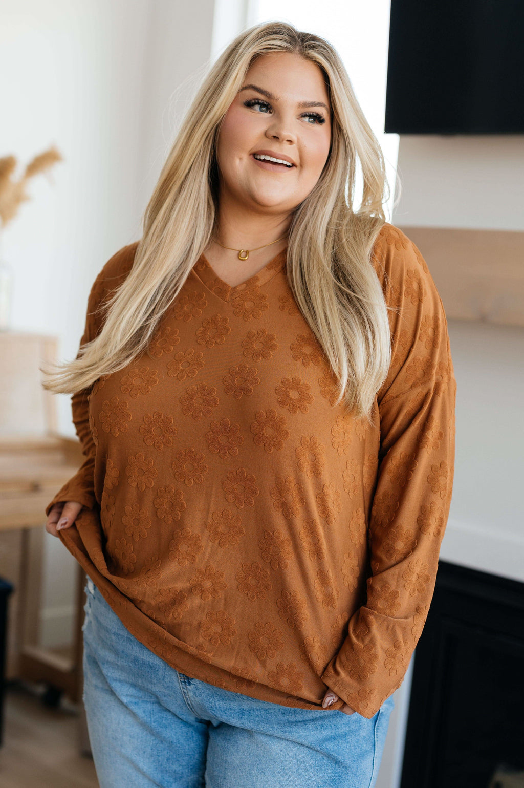 Perfect in Pansies V-Neck Top - SwagglyLife Home & Fashion