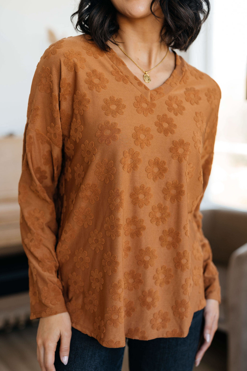 Perfect in Pansies V-Neck Top - SwagglyLife Home & Fashion