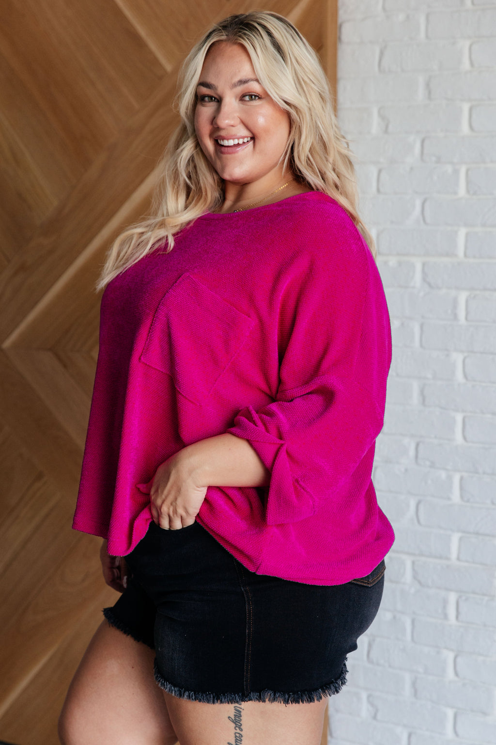 Pink Thoughts Chenille Blouse in - Blouses photo