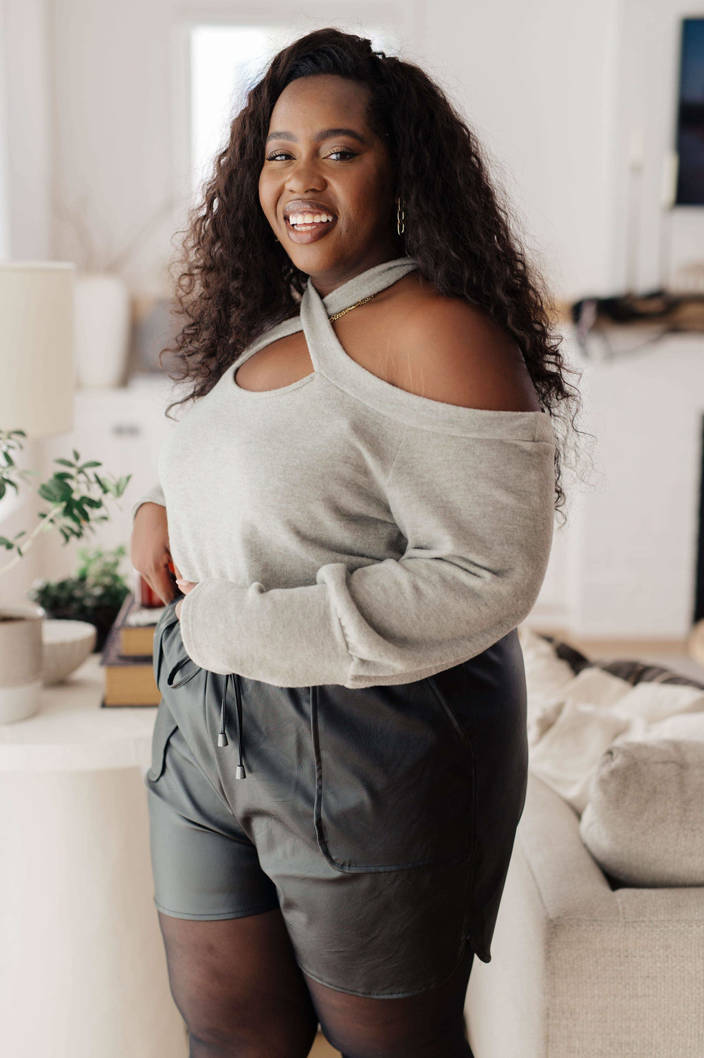 Pizza and a Movie Halter Detail Top in - Tops photo