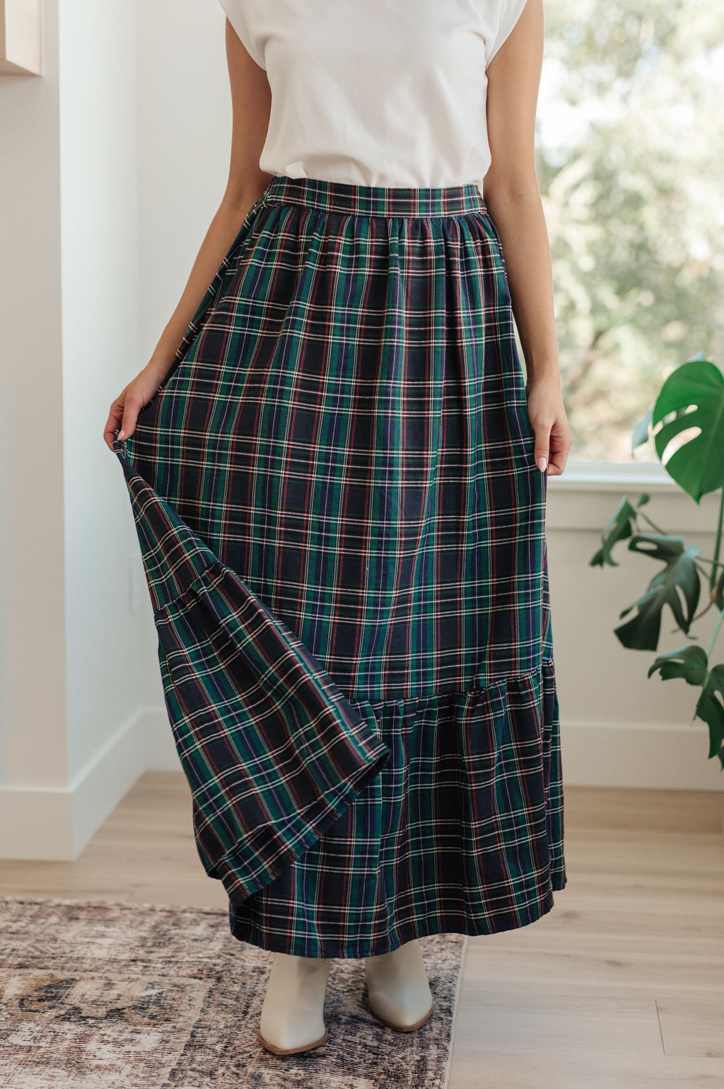 Plaid Perfection Maxi Skirt in - Bottoms photo