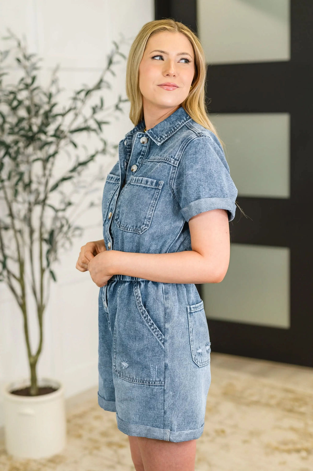 Pleasant and Relevant Denim Romper - SwagglyLife Home & Fashion