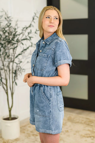 Pleasant and Relevant Denim Romper - SwagglyLife Home & Fashion Pleasant and Relevant Denim Romper - SwagglyLife Home & Fashion