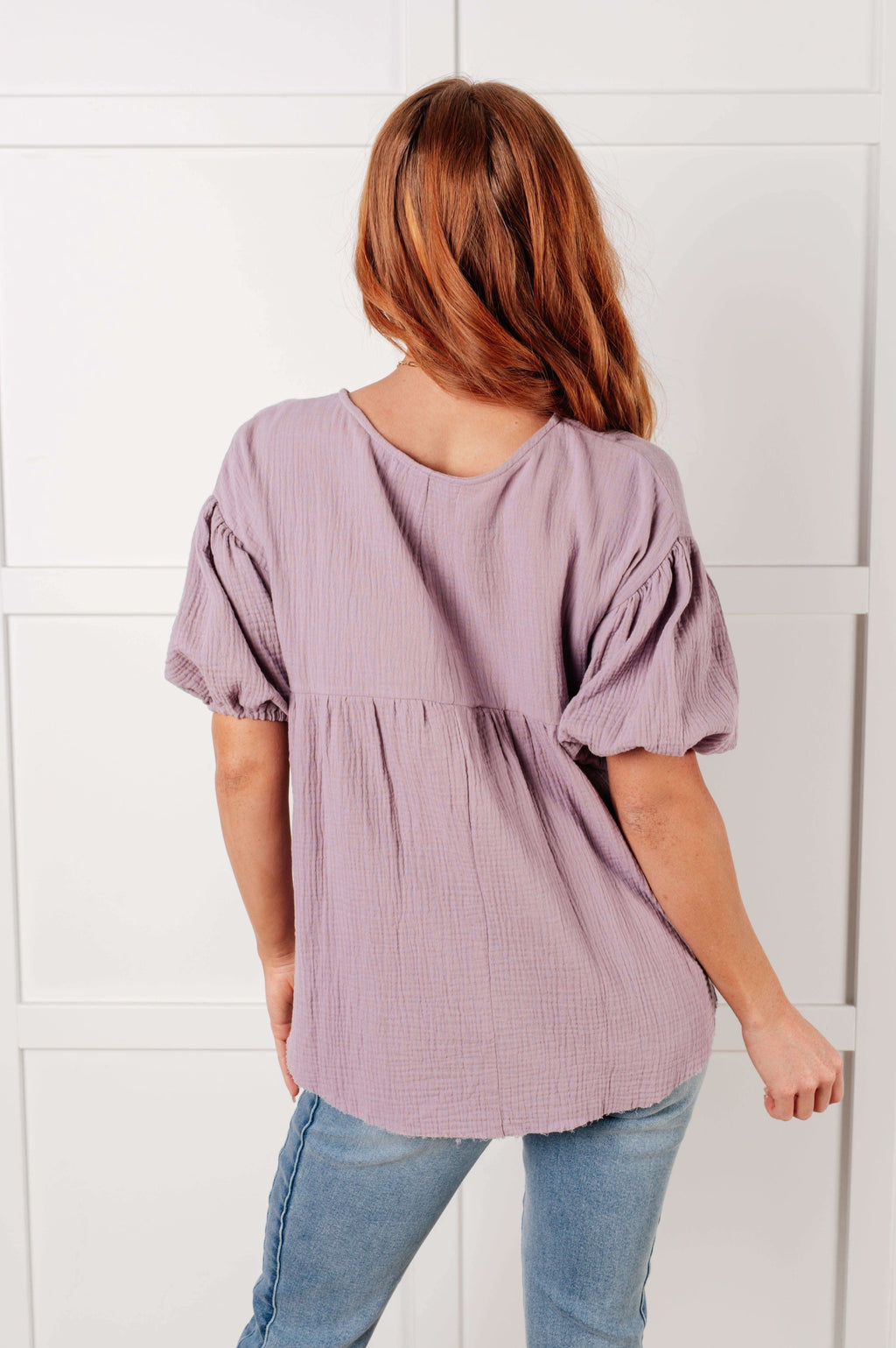 One Eleven North Pleasantly Perfect Bubble Sleeve Peasant Blouse in - Blouses photo